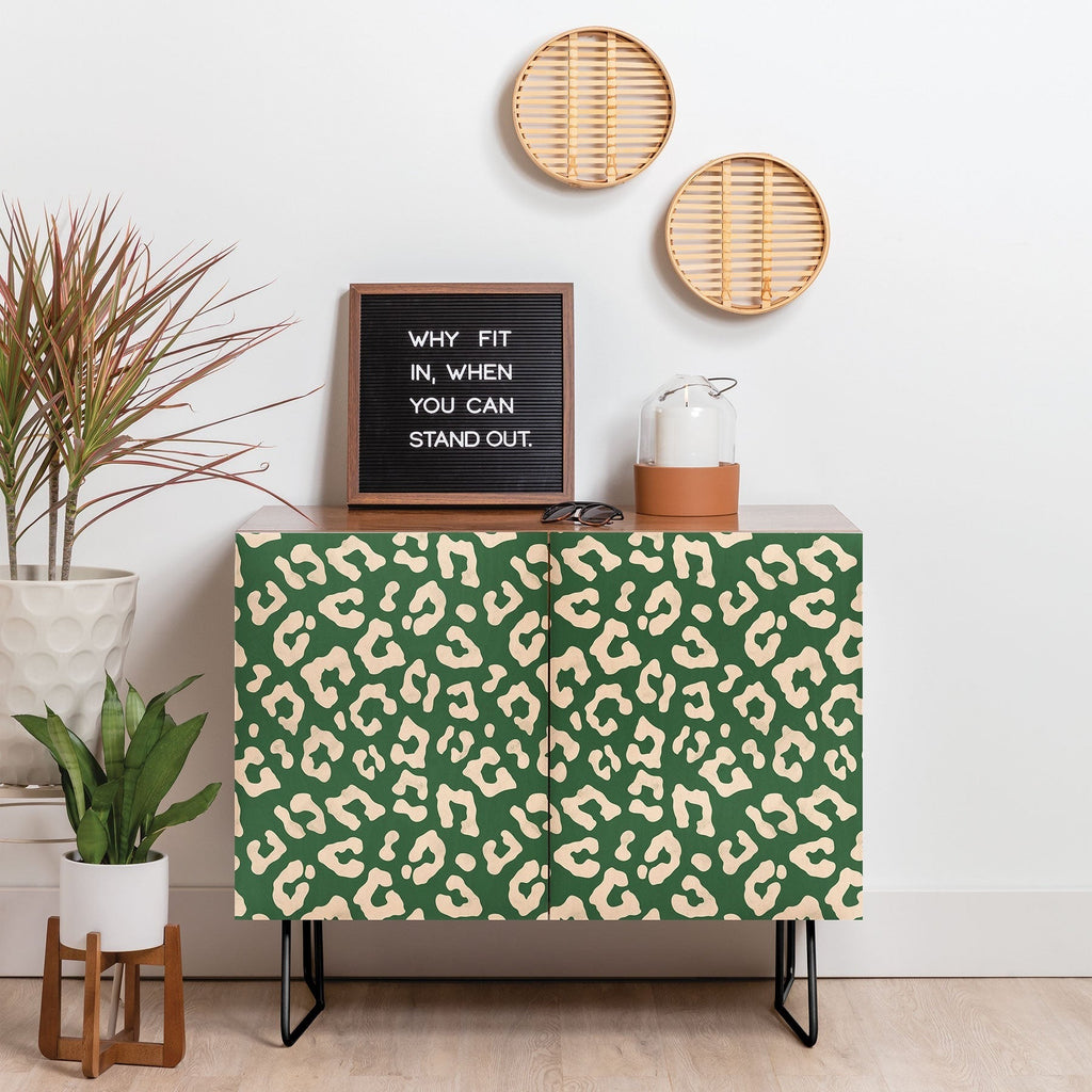 Avenie BR Cheetah Print In Green Credenza