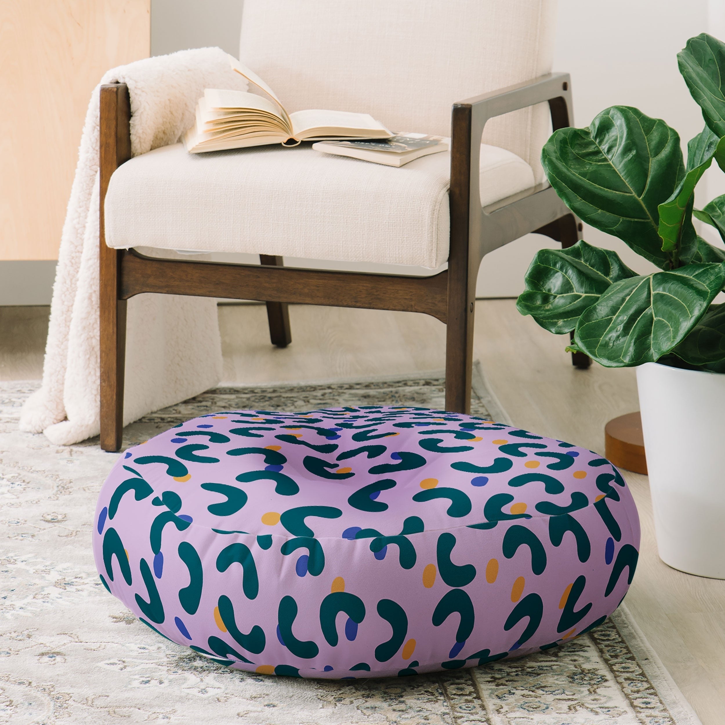 Camilla Foss Pebbles Mix Floor Pillow Round