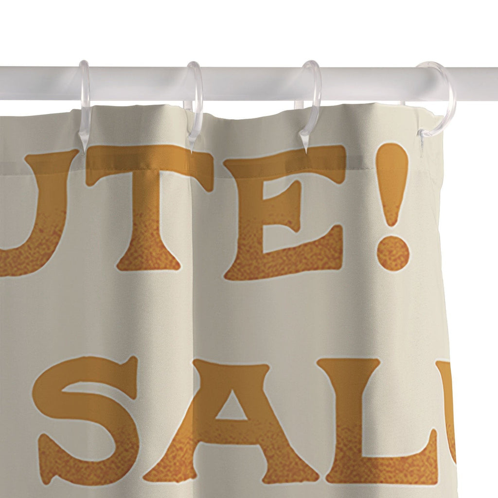 Jessica Molina Salute Gold Pattern on Cream Shower Curtain