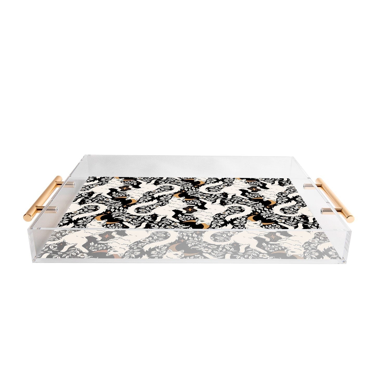 Avenie Celestial Cats Gold Acrylic Tray