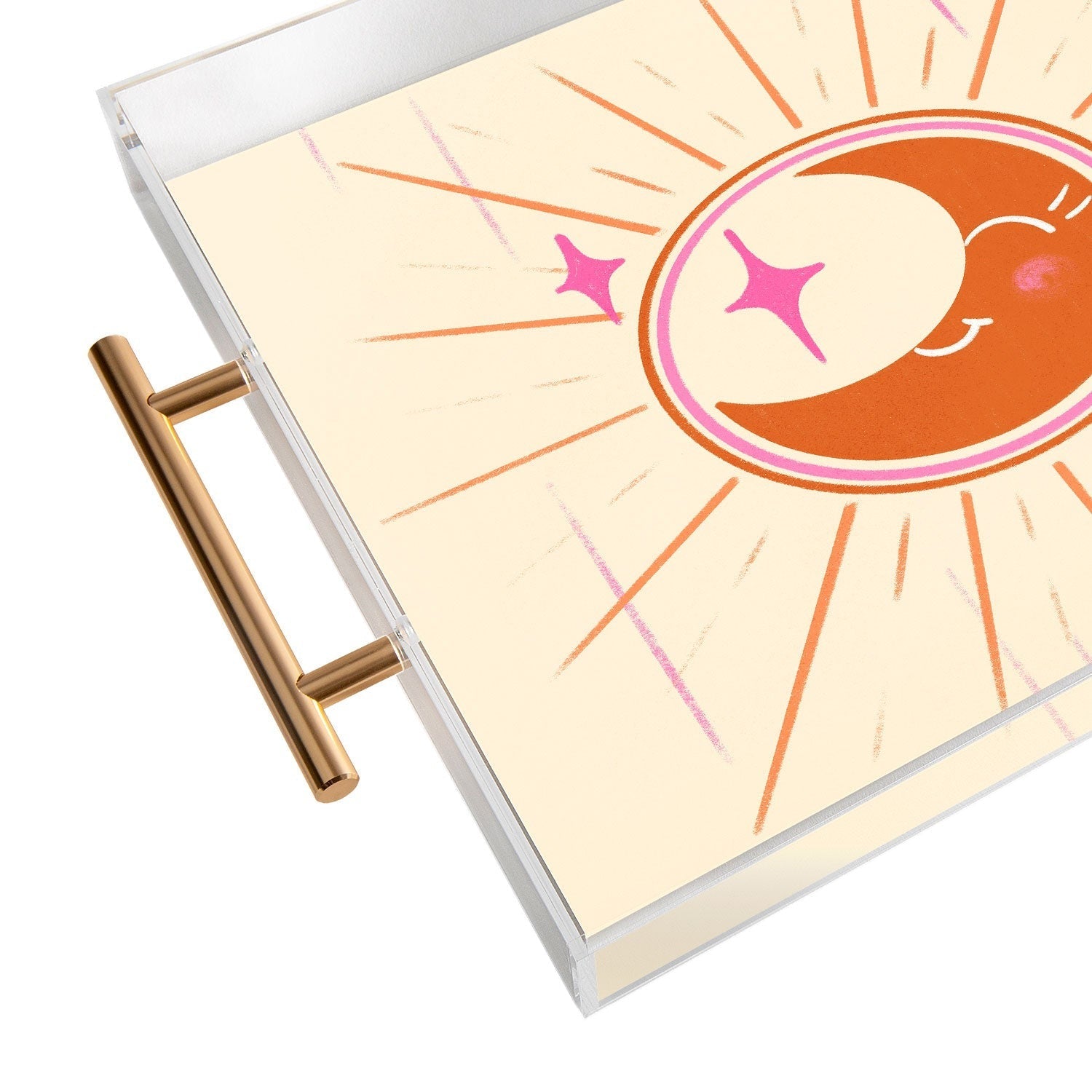 Little Om Celestial Moon cream Acrylic Tray