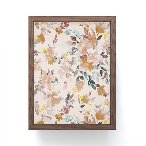 Ninola Design Botanic Retreat Floral Oleander Whimsical Soft Pink Framed Mini Art Print