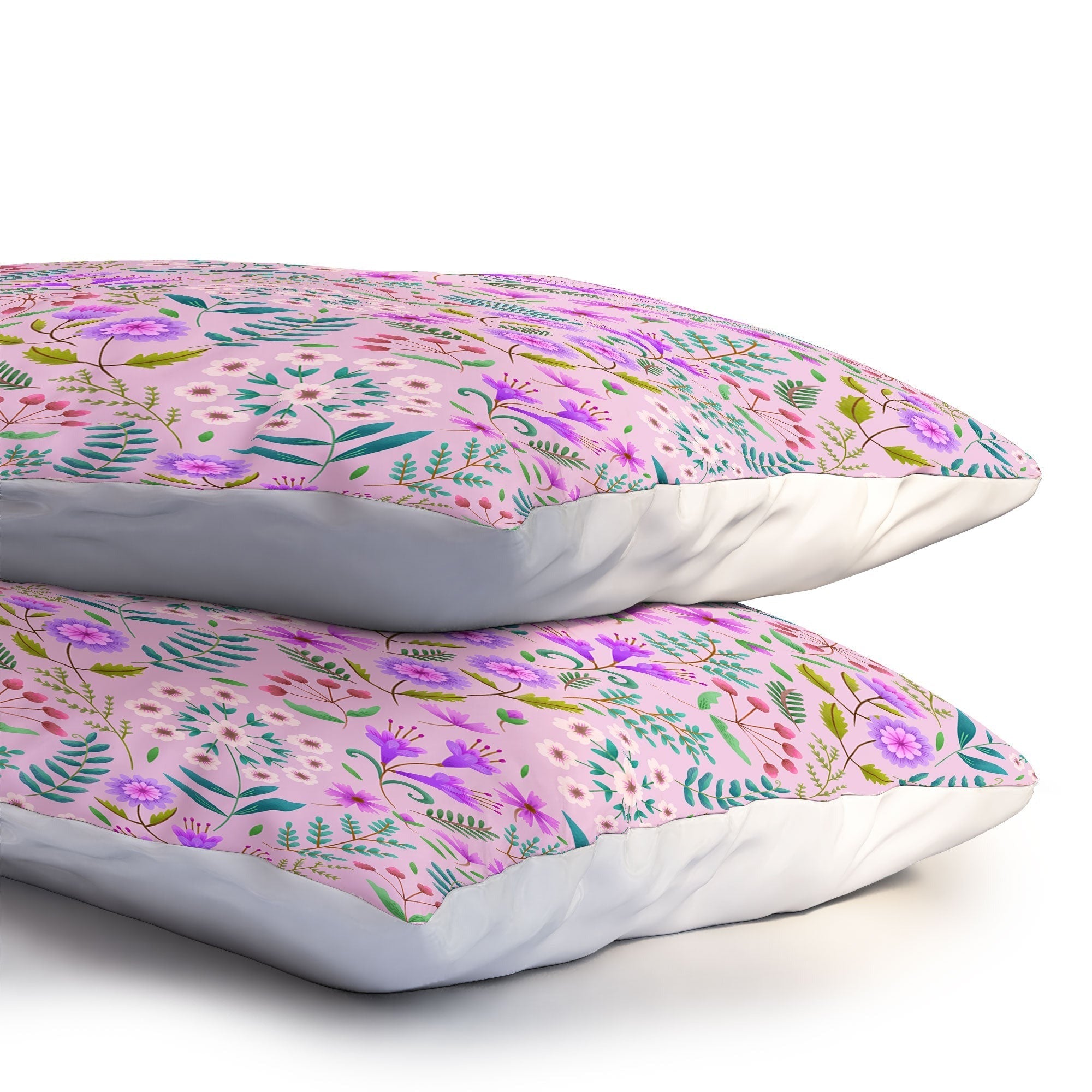 Pimlada Phuapradit Ditsy Purple Floral Half Drop Pillow Shams