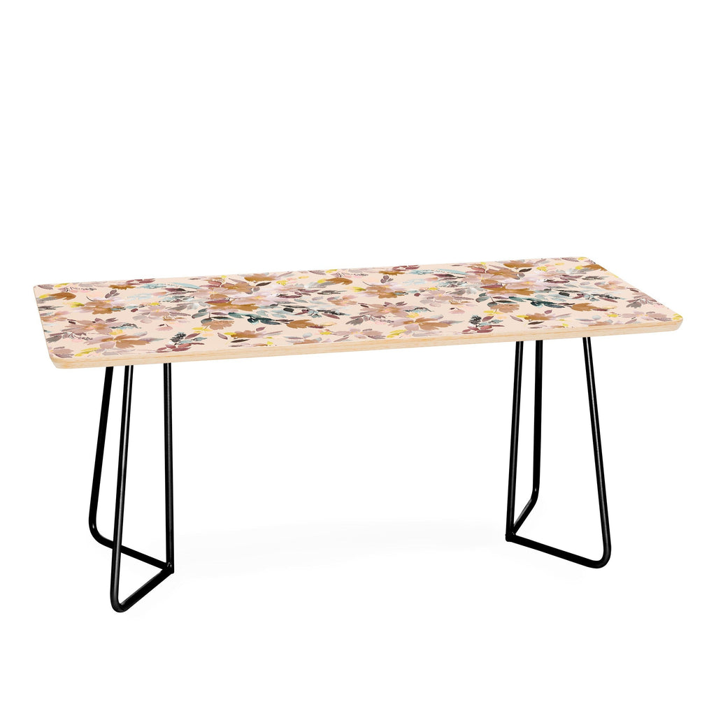 Ninola Design Botanic Retreat Floral Oleander Whimsical Soft Pink Coffee Table