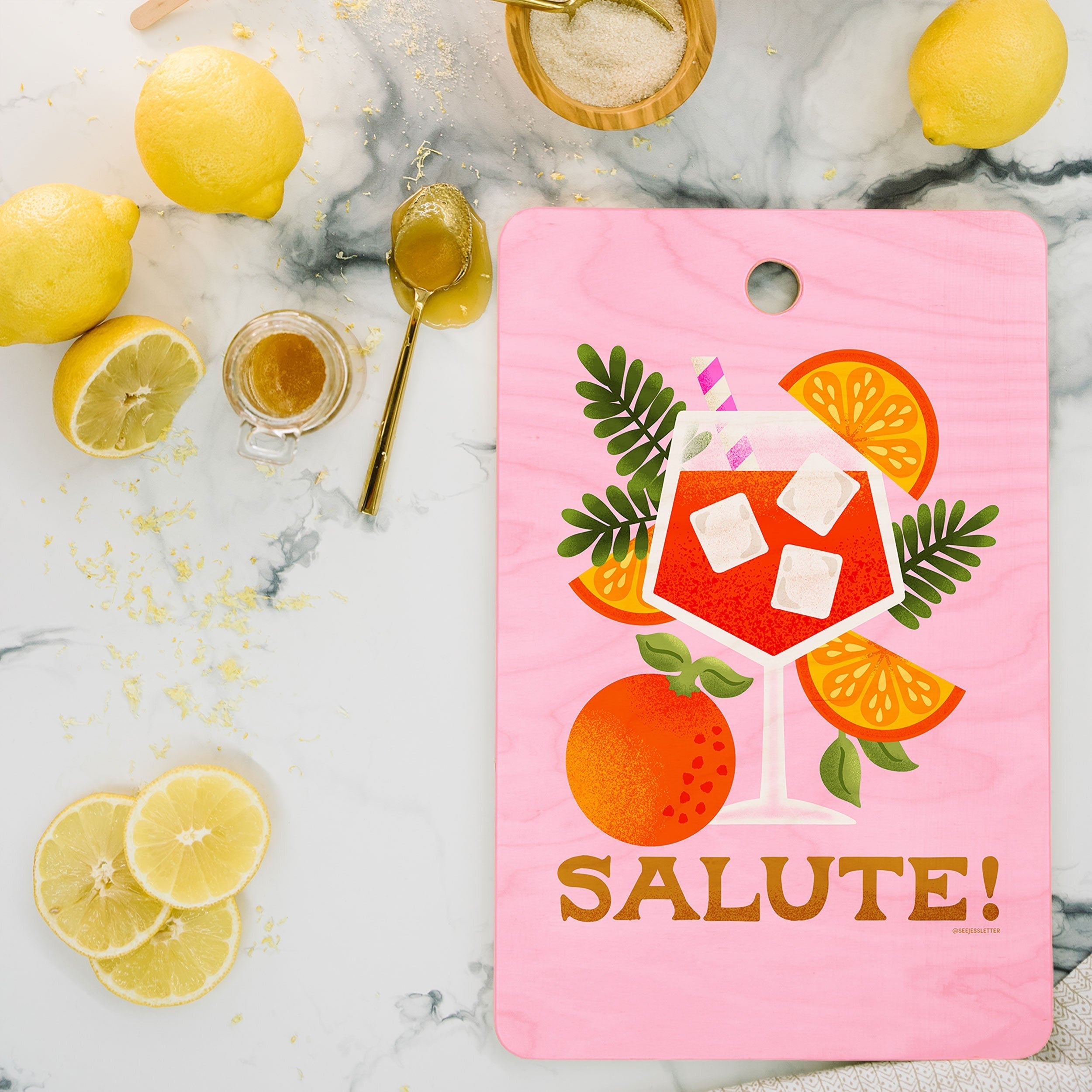Jessica Molina Orange Spritz Cutting Board Rectangle
