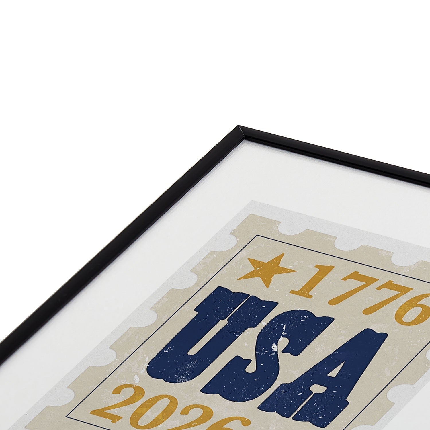 DENY Designs USA Stamp Metal Framed Art Print