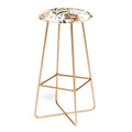 Marta Barragan Camarasa Hand Painted Peony Florals Bar Stool