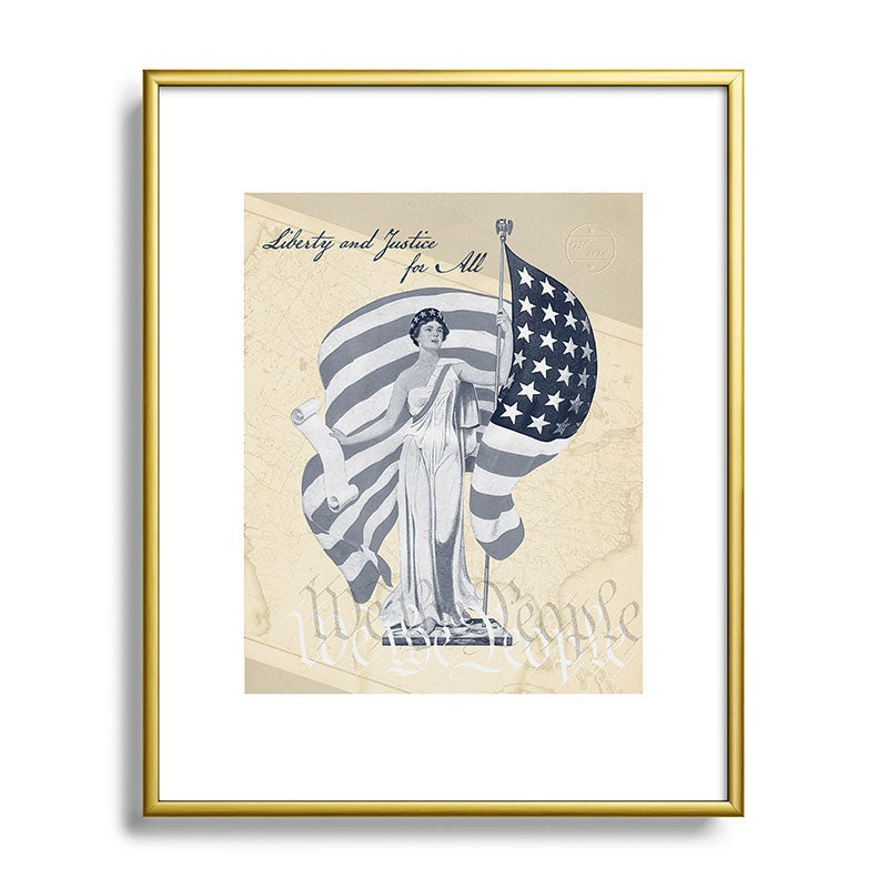 DENY Designs Liberty and Justice Woman Metal Framed Art Print