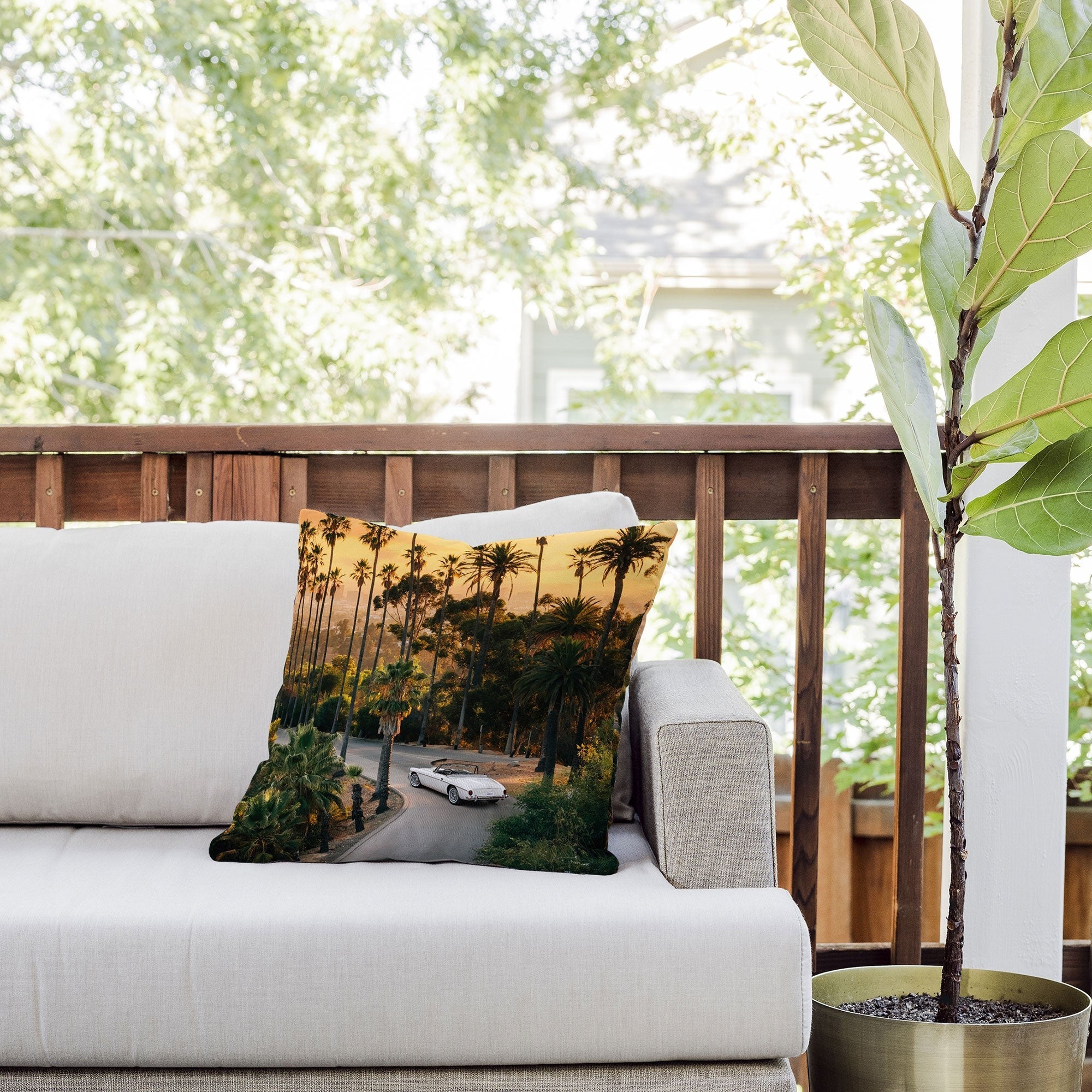 Gal Design Sunset Blvd Outdoor Throw Pillow
