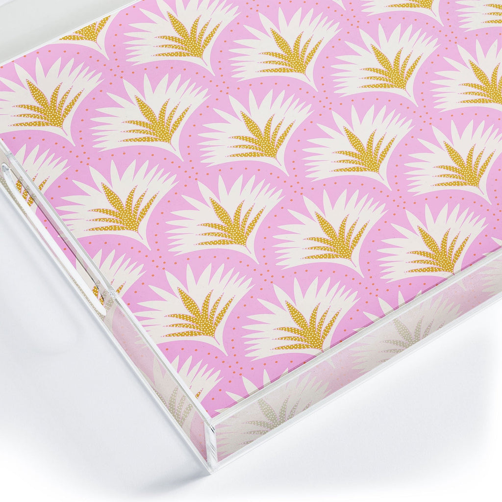 Jennifer Labre Pink Palmetto Acrylic Tray