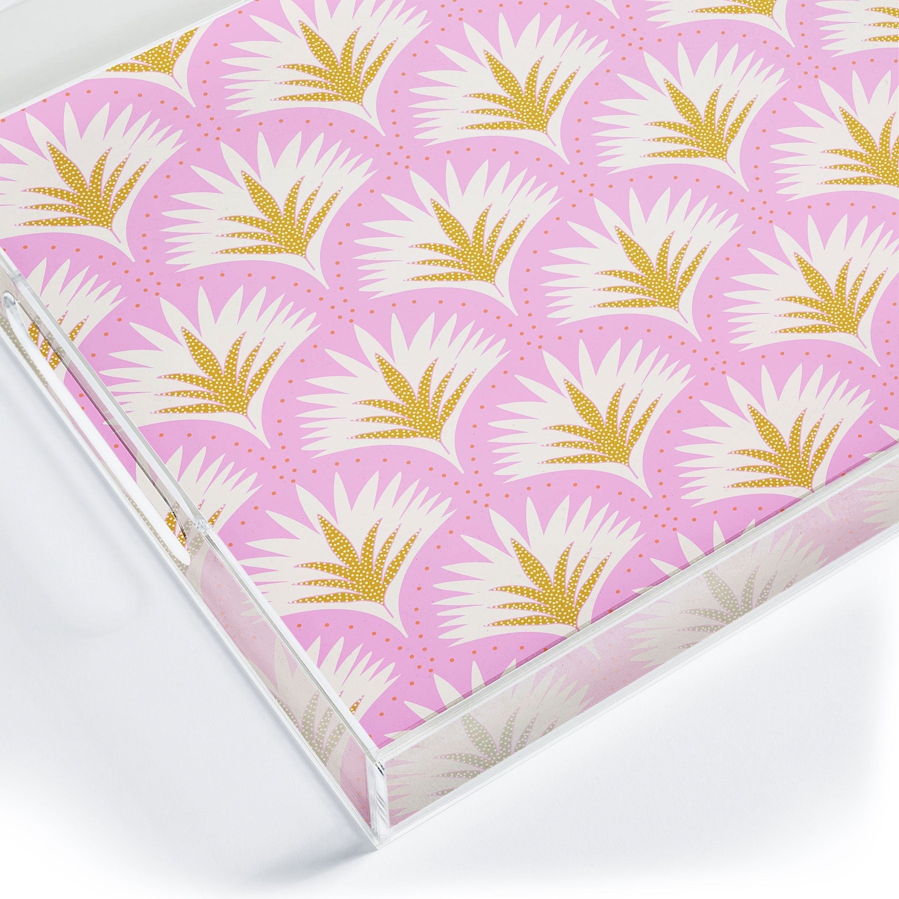 Jennifer Labre Pink Palmetto Acrylic Tray