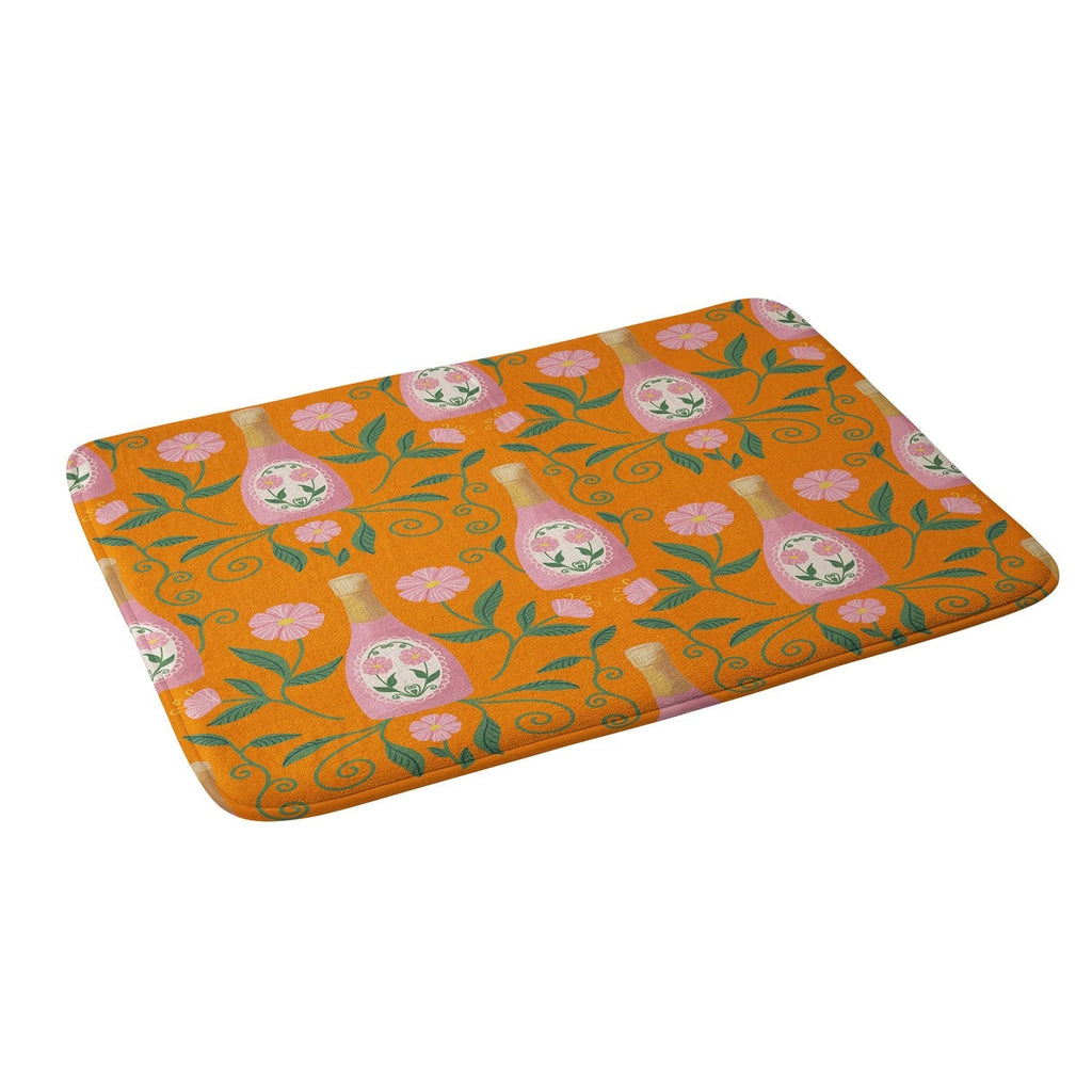 Design by Spark Rose Bubbly And Florals Memory Foam Bath Mat