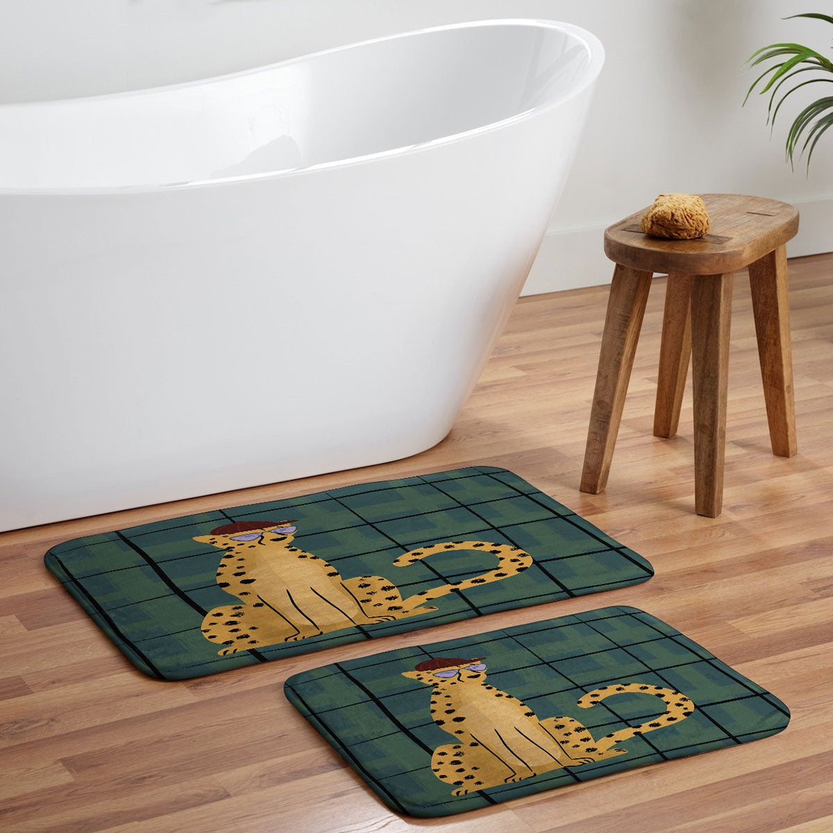 Design by Spark Cheetah Cool Cat Memory Foam Bath Mat
