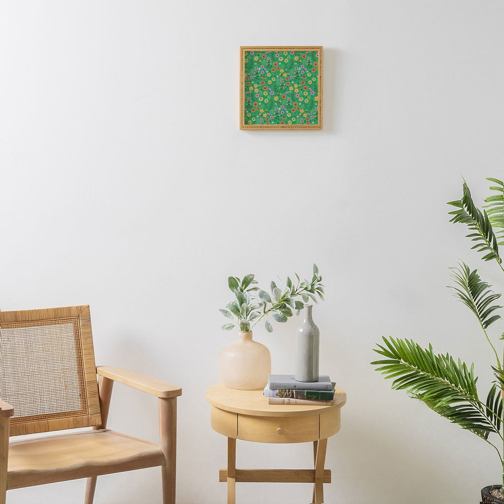 Pimlada Phuapradit Ditsy Spring Floral Green Framed Wall Art