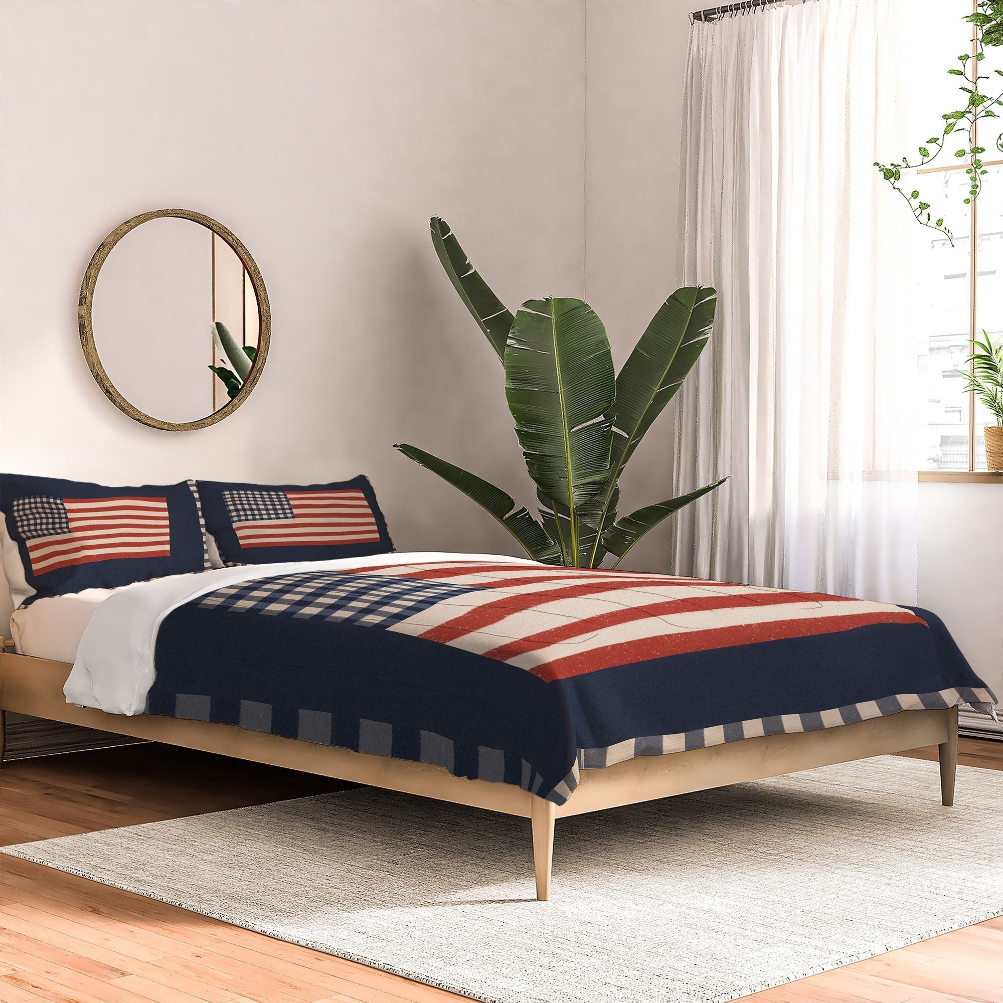 DENY Designs Gingham Flag Comforter