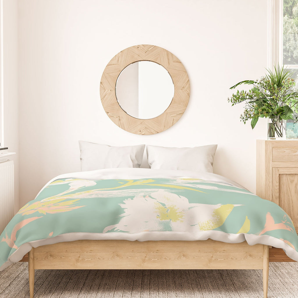 Gabriela Fuente Emma Floral Mint Duvet Cover