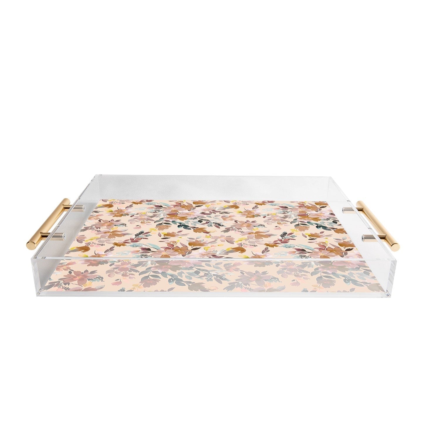 Ninola Design Botanic Retreat Floral Oleander Whimsical Soft Pink Acrylic Tray