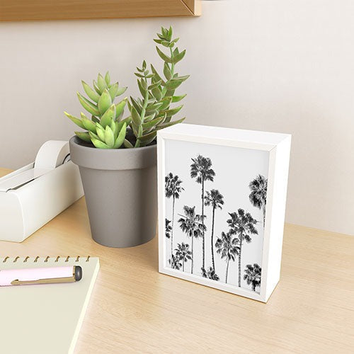 Gal Design Black And White Palms Framed Mini Art Print