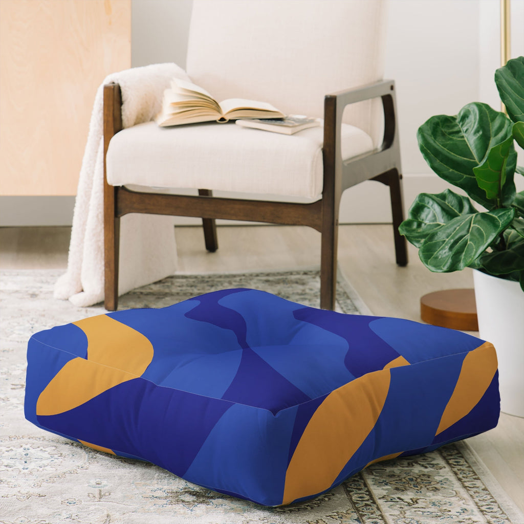 Camilla Foss Pebbles in Stream Floor Pillow Square