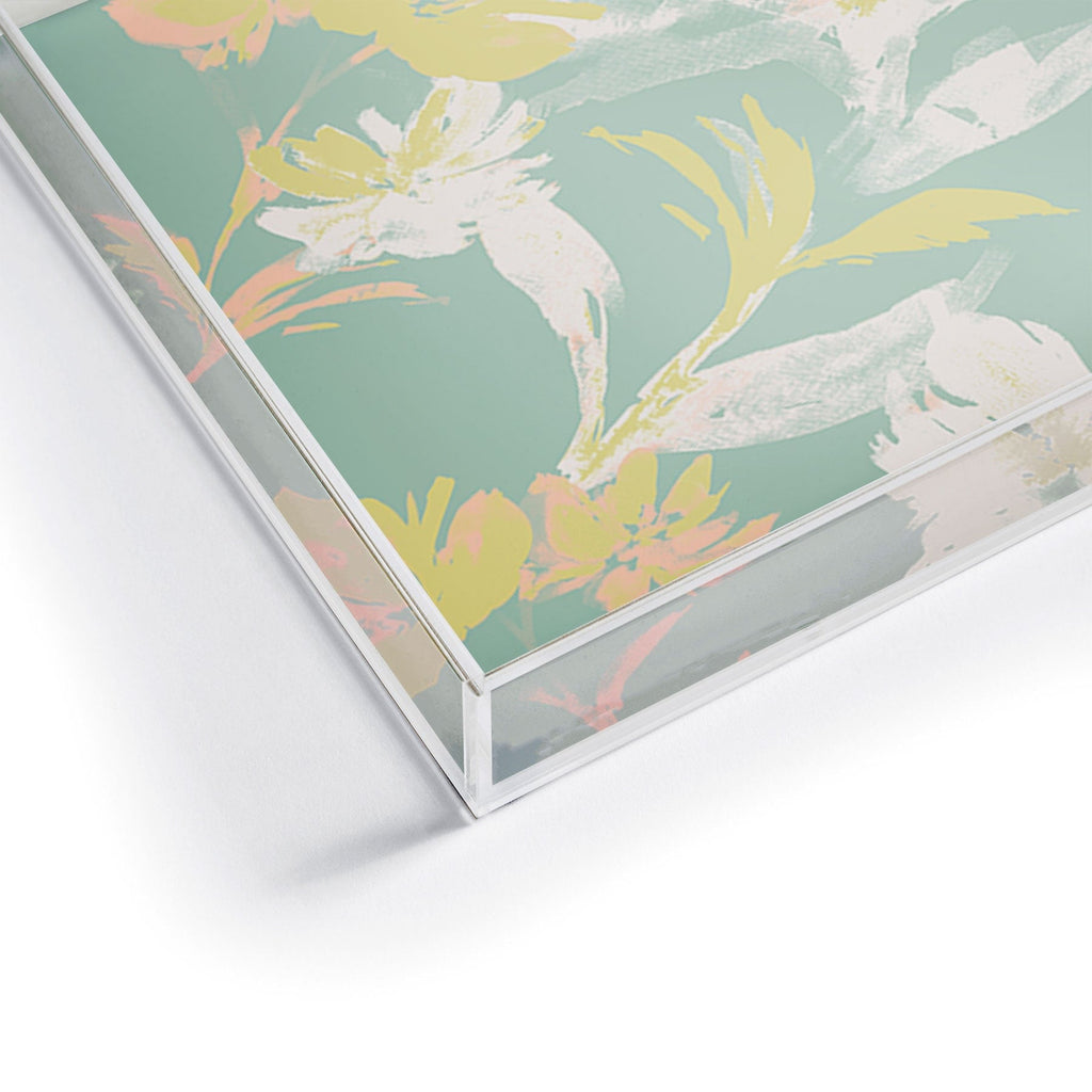 Gabriela Fuente Emma Floral Mint Acrylic Tray