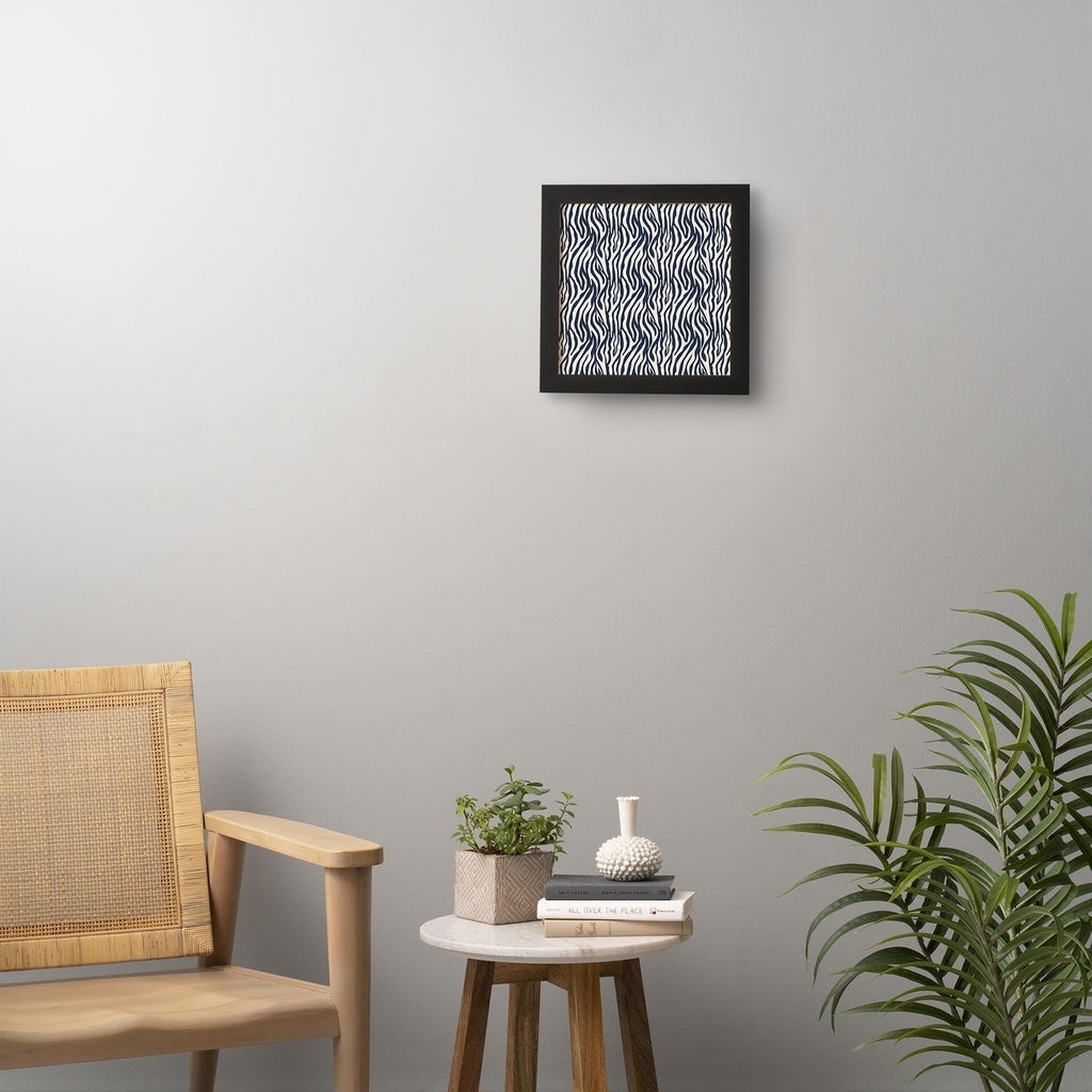 Avenie BR Navy Tiger Stripes Framed Wall Art
