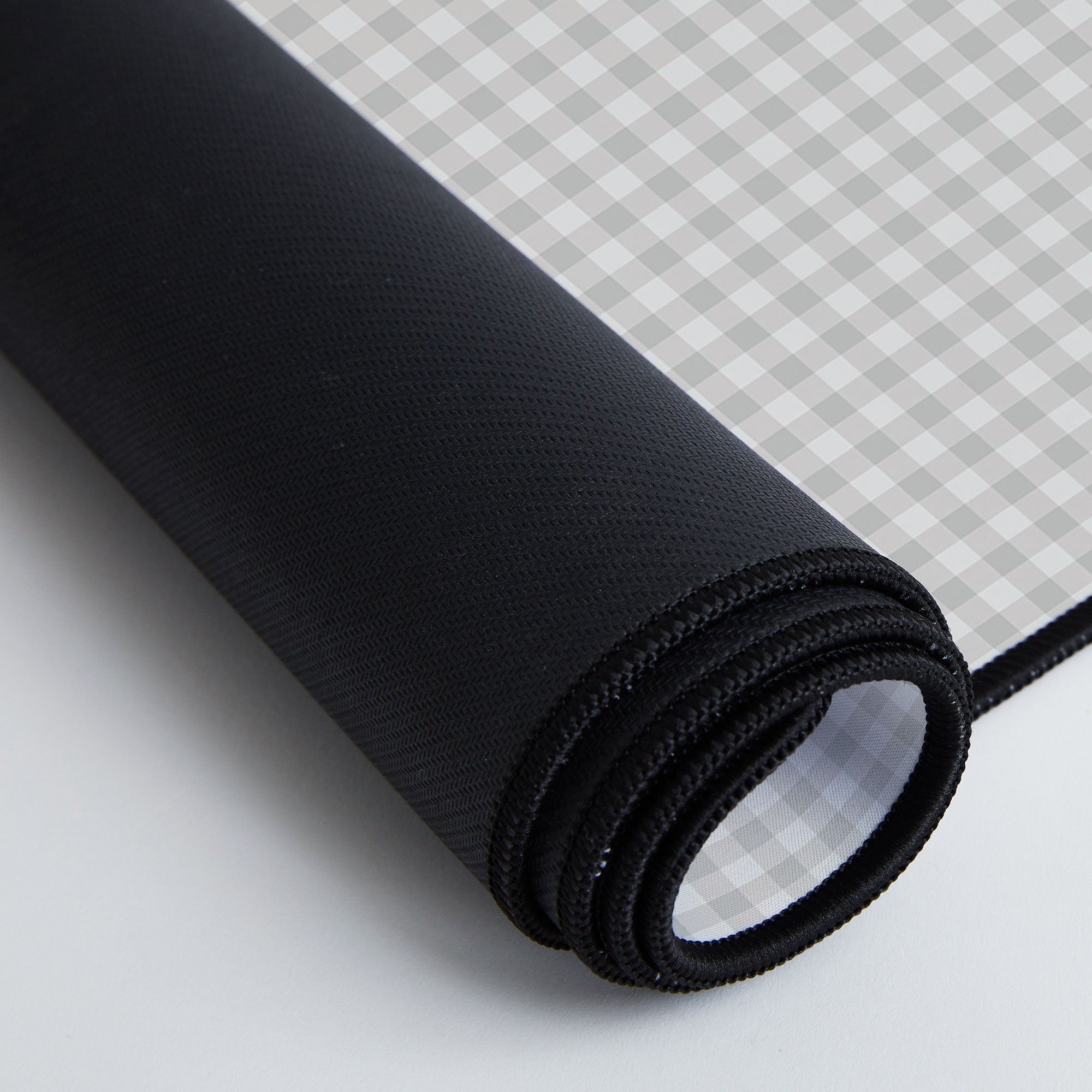 Colour Poems Gingham Plaid Pattern Cloud White Desk Mat
