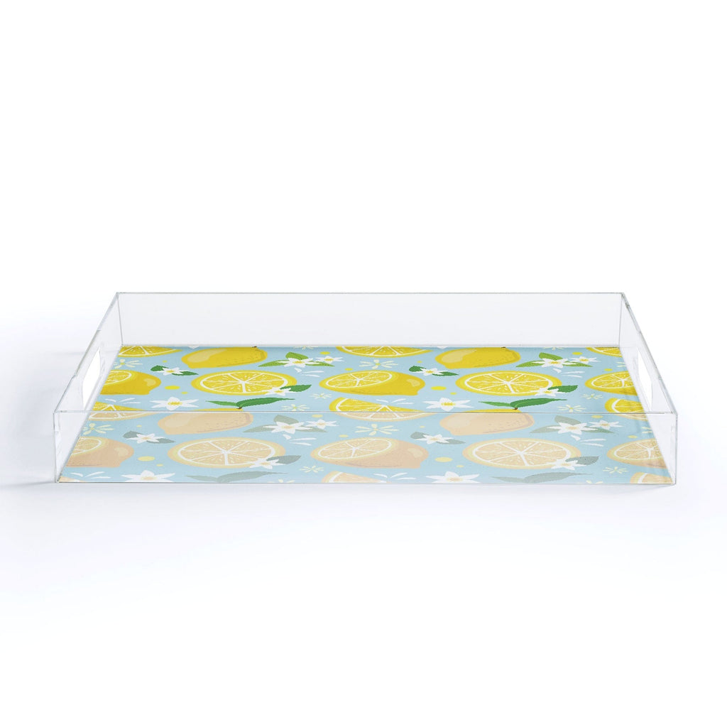 Design by Spark Lemony Fresh Florals Acrylic Tray