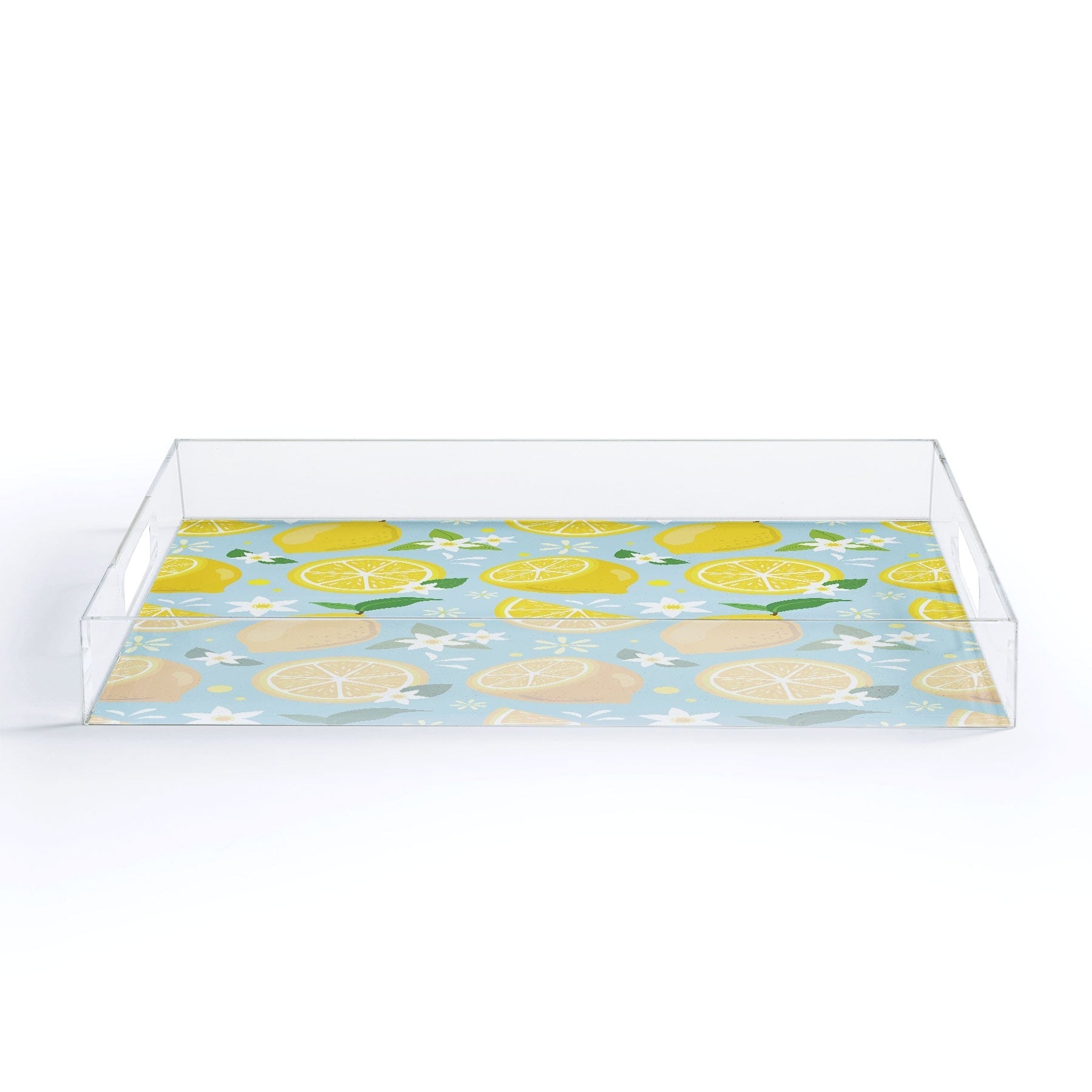 Design by Spark Lemony Fresh Florals Acrylic Tray