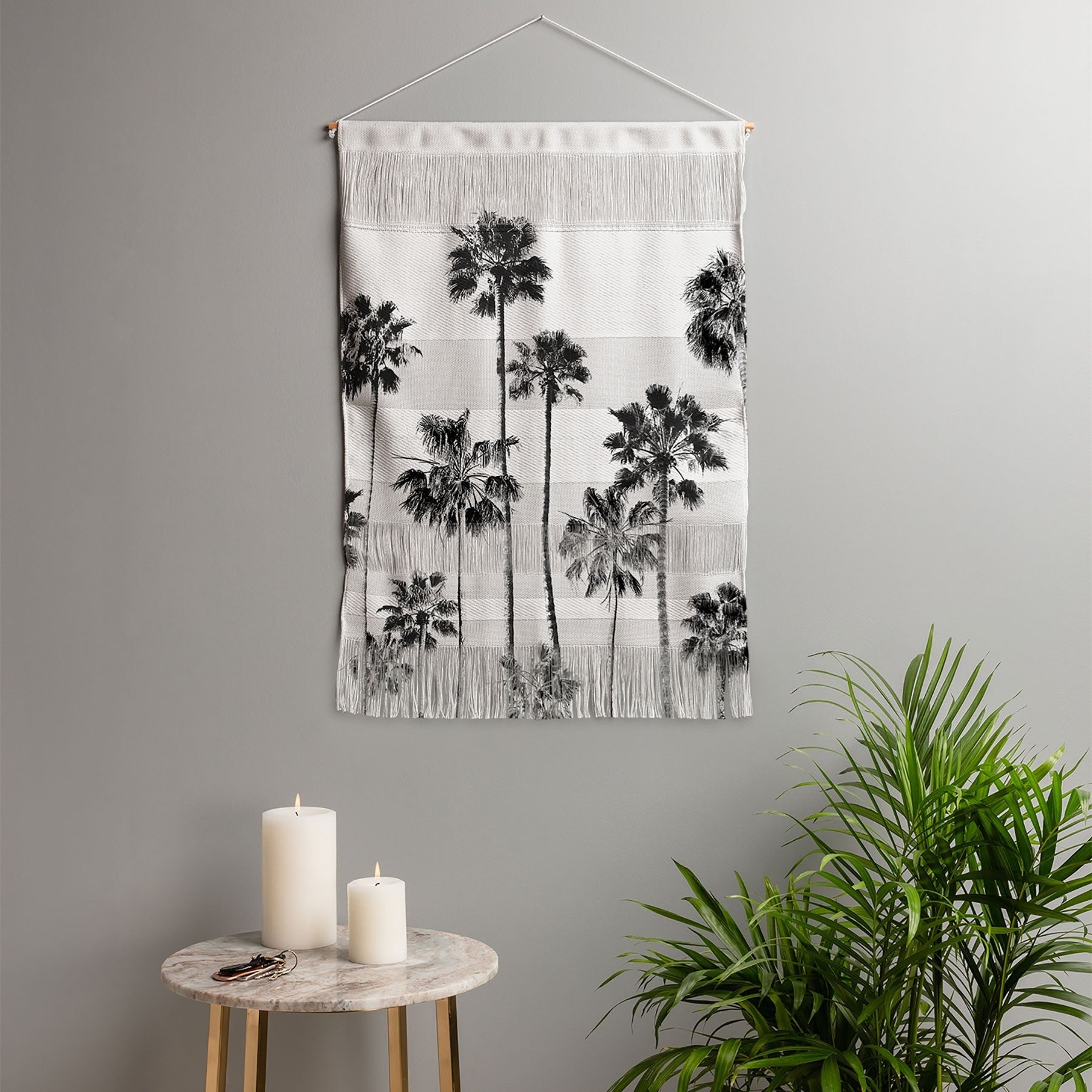 Gal Design Black And White Palms Wall Hanging Portrait