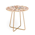 Ninola Design Botanic Retreat Floral Oleander Whimsical Soft Pink Round Side Table