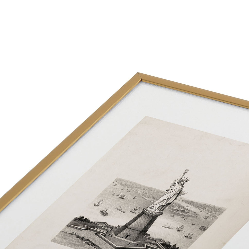 DENY Designs Vintage Lady Liberty Metal Framed Art Print