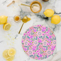 Pimlada Phuapradit Ditsy Purple Floral Half Drop Cutting Board Round