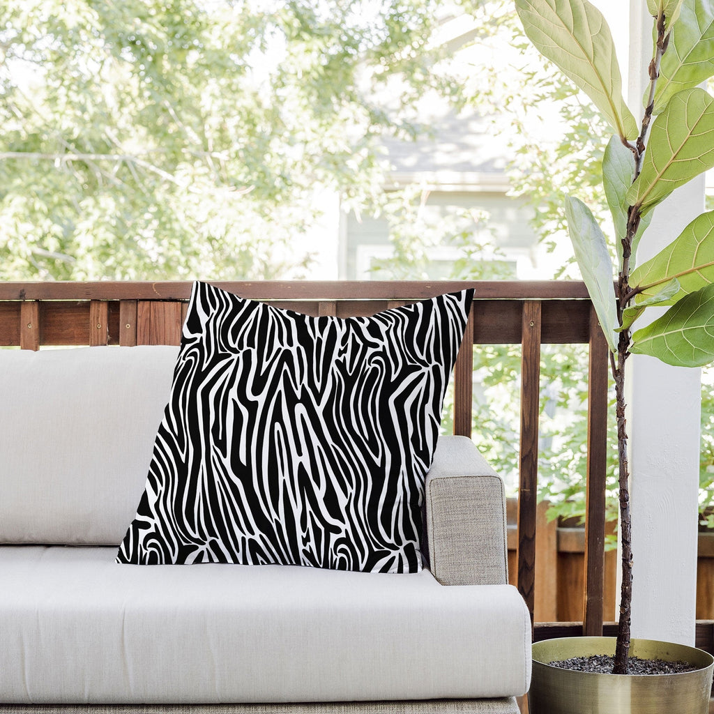 Jennifer Labre Wild Zebra Outdoor Throw Pillow