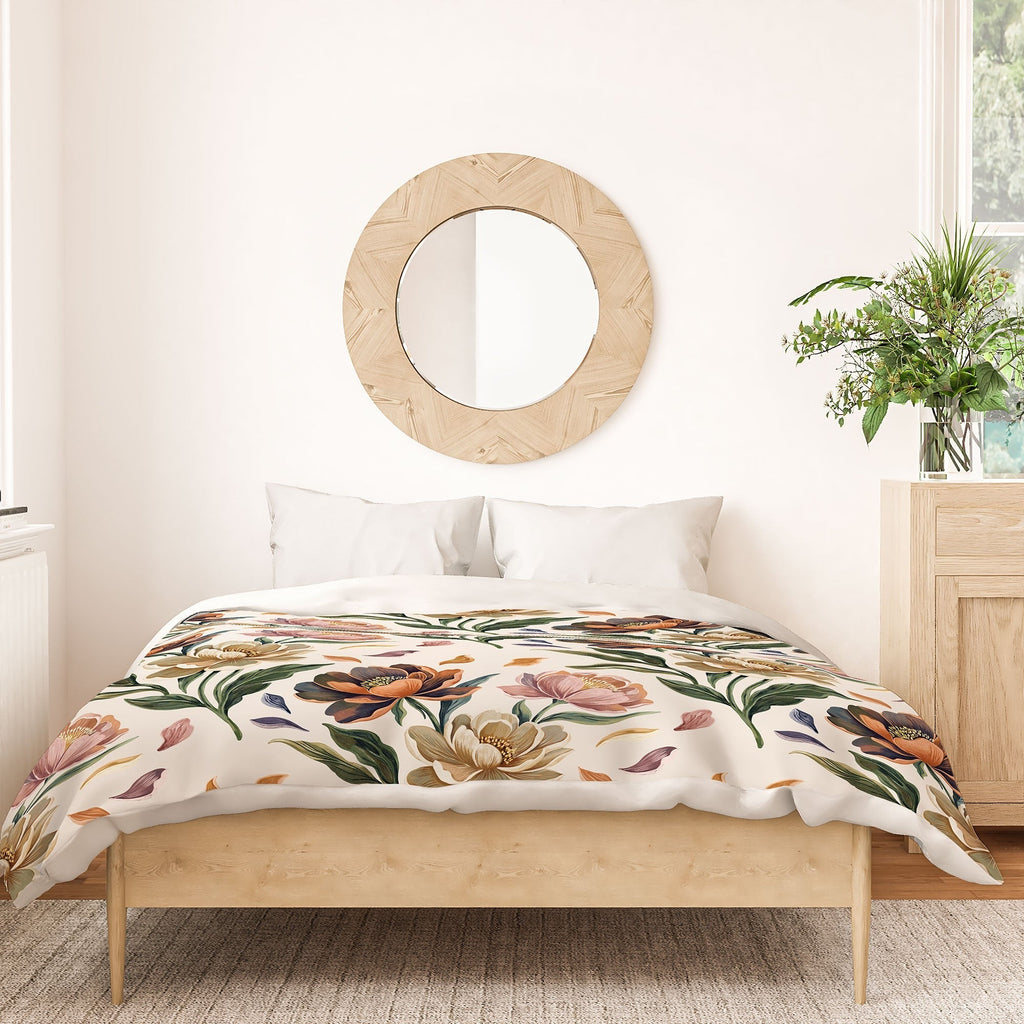 Marta Barragan Camarasa Hand Painted Peony Florals Duvet Cover