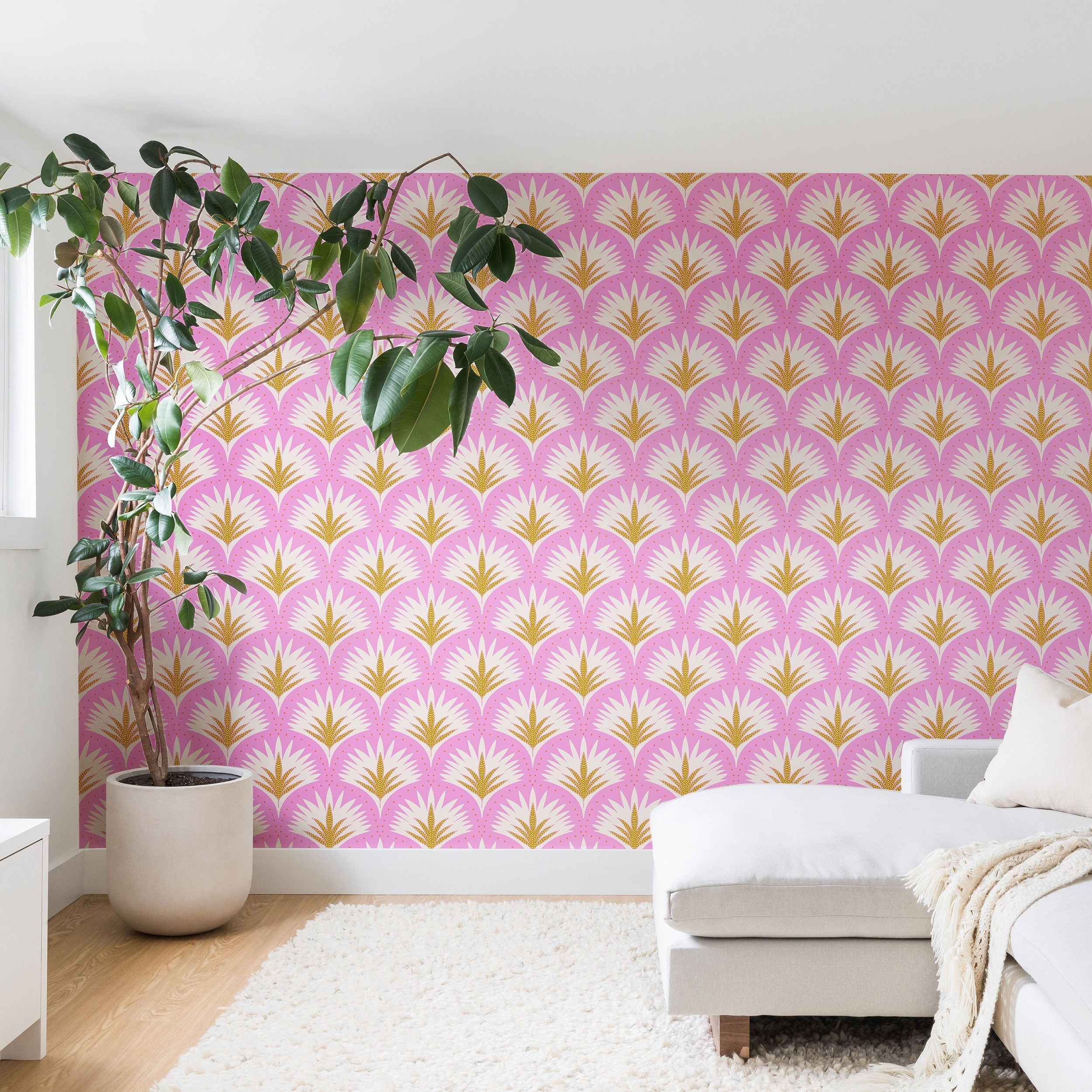Jennifer Labre Pink Palmetto Wall Mural