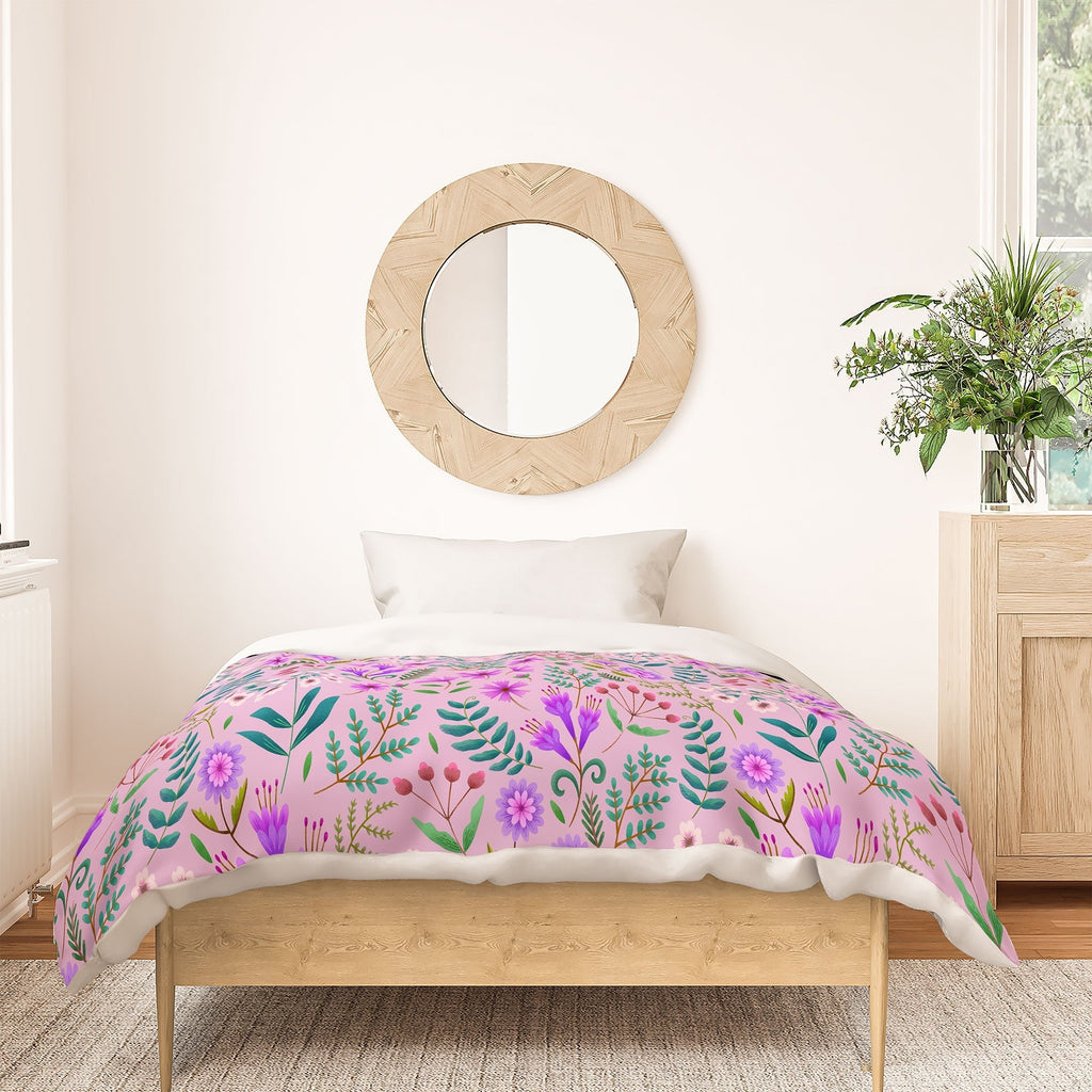 Pimlada Phuapradit Ditsy Purple Floral Half Drop Duvet Cover