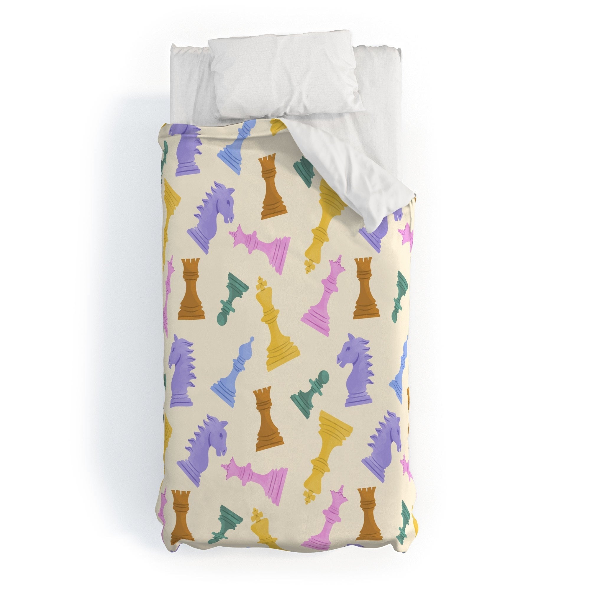 Design by Spark Chess Game Pieces Duvet Cover