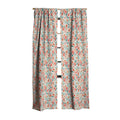 Ninola Design Botanic Retreat Tropical Whimsical Flowers Coral Green Blackout Window Curtain
