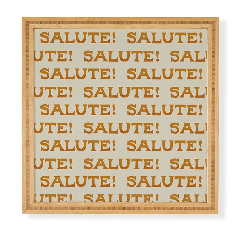 Jessica Molina Salute Gold Pattern on Cream Framed Wall Art