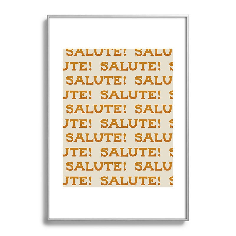 Jessica Molina Salute Gold Pattern on Cream Metal Framed Art Print