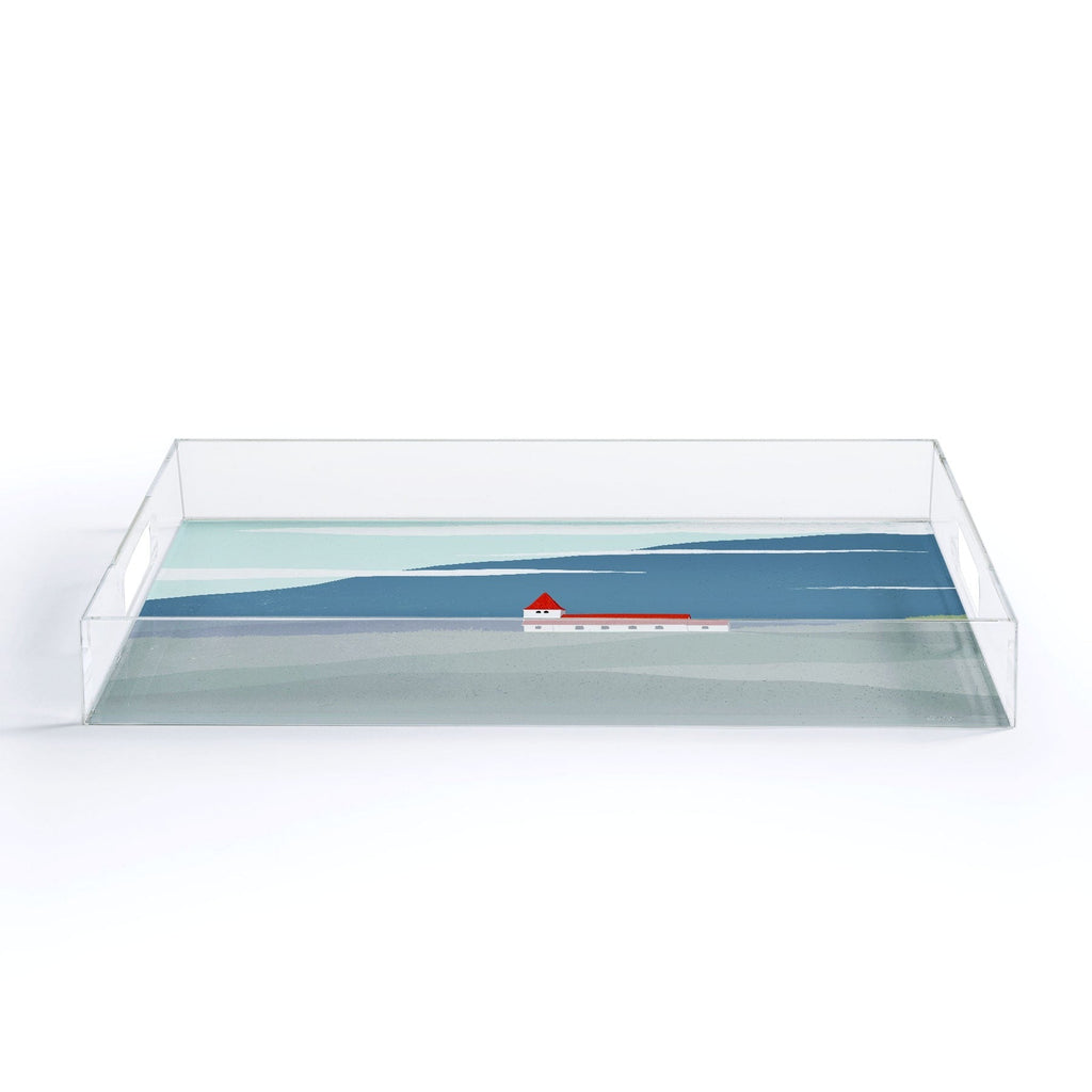 Valeria Frustaci Red roof in Iceland Acrylic Tray