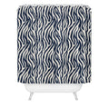 Avenie BR Navy Tiger Stripes Shower Curtain