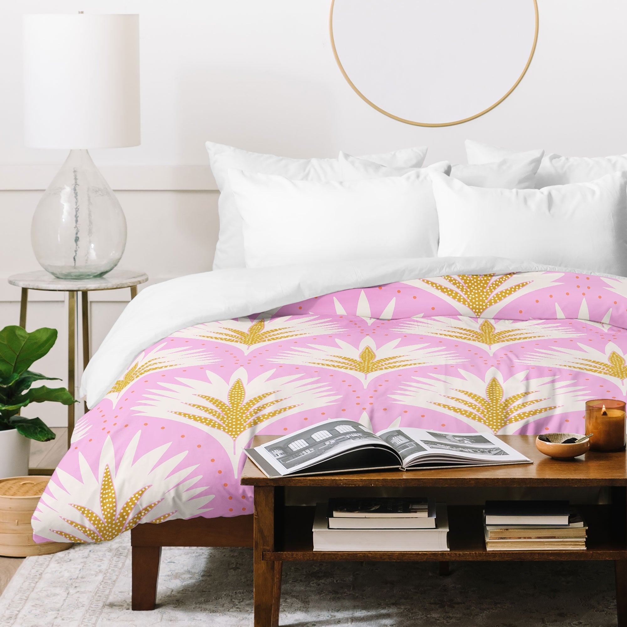 Jennifer Labre Pink Palmetto Duvet Cover