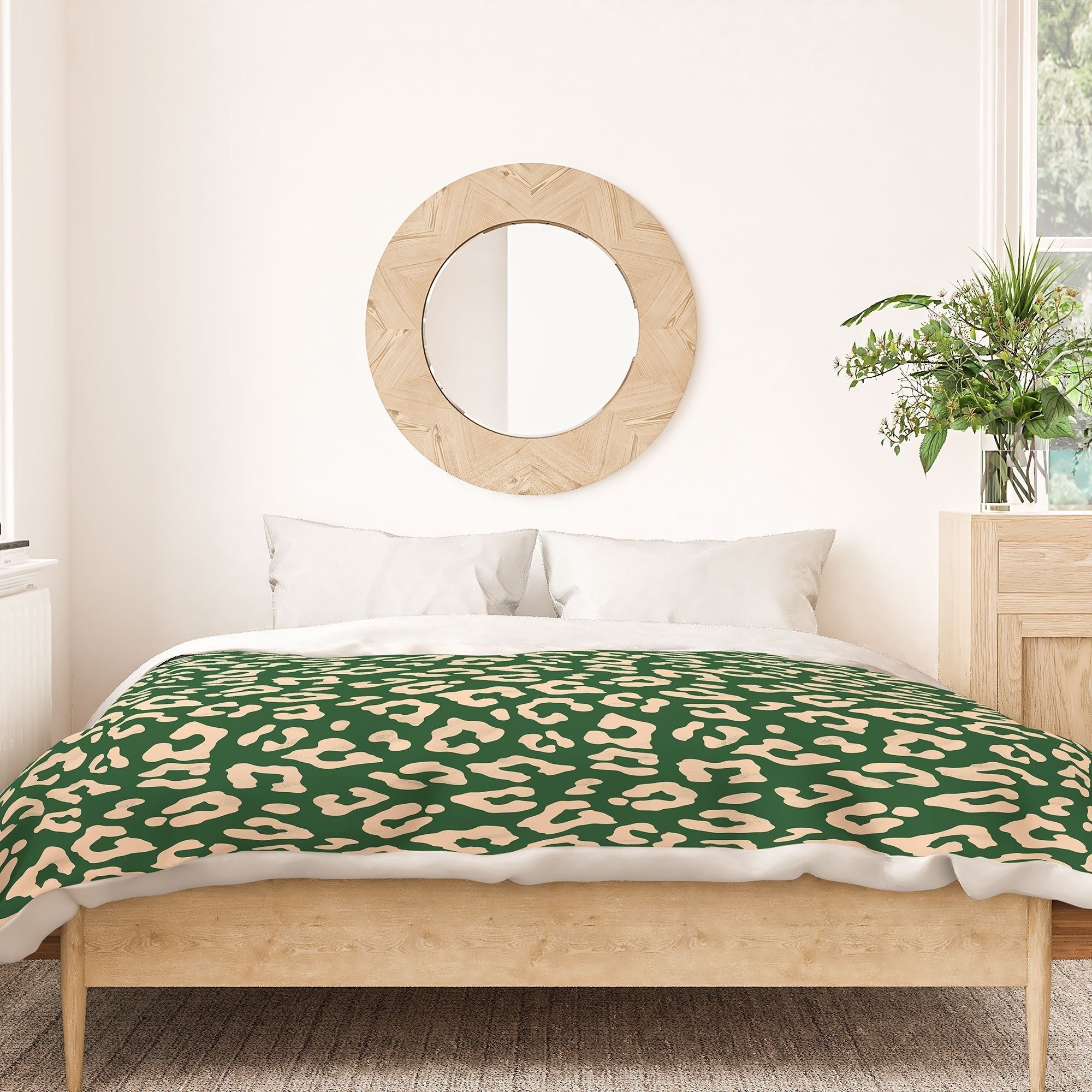 Avenie BR Cheetah Print In Green Duvet Cover