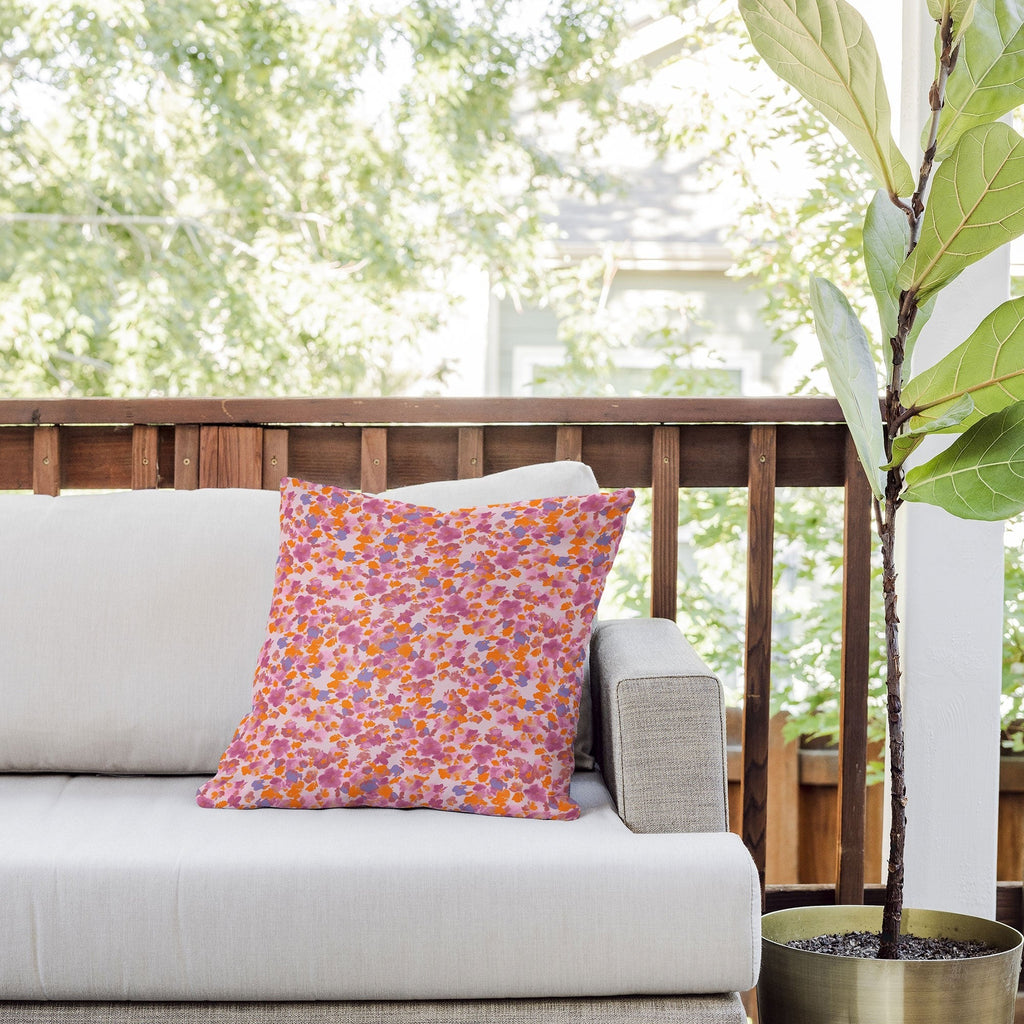 Gabriela Fuente Day Dreaming Watercolor Pink Outdoor Throw Pillow