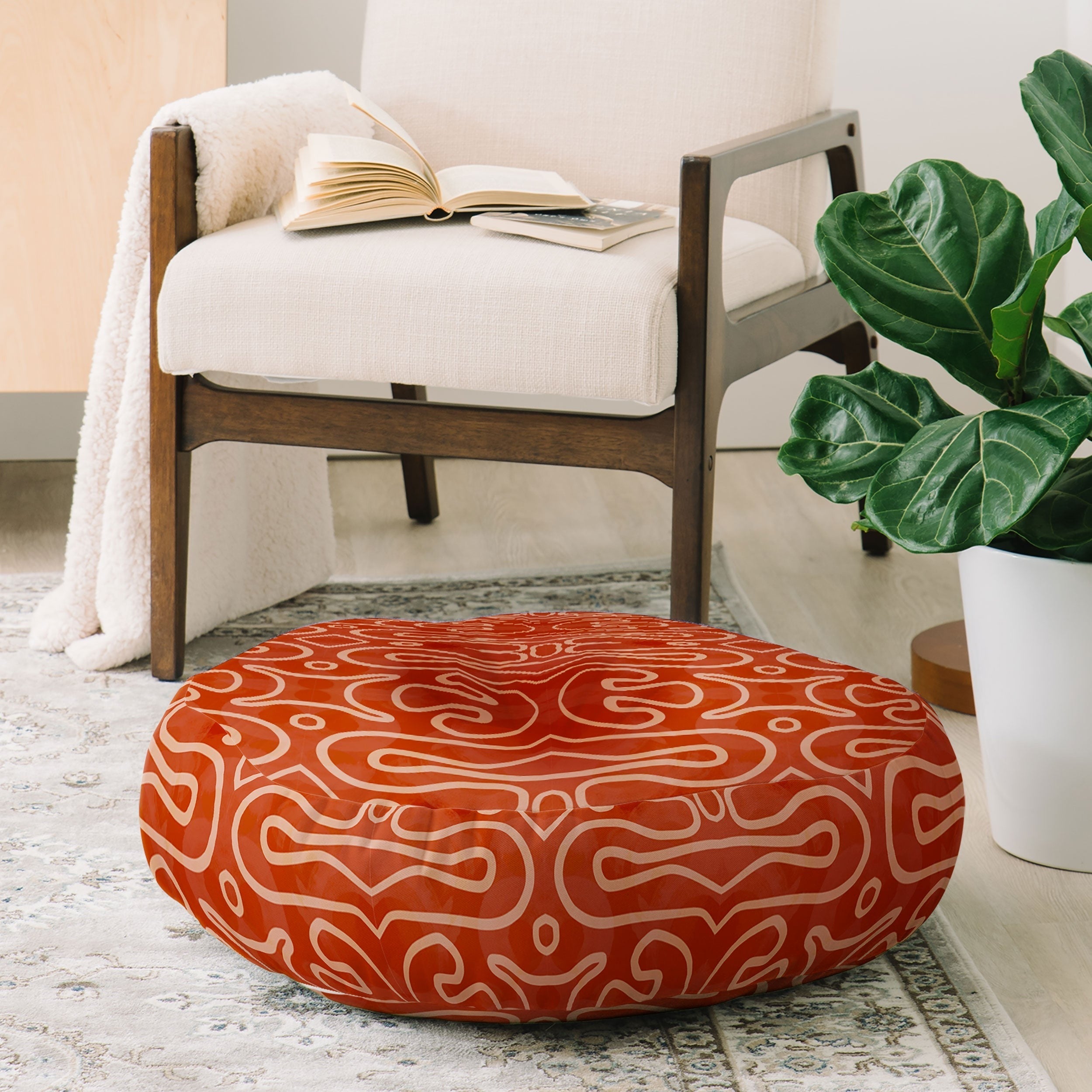 Mirimo Venexiana Burnt Orange Floor Pillow Round