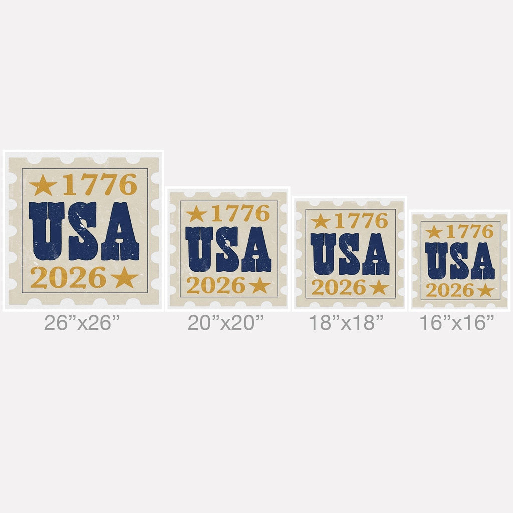 DENY Designs USA Stamp Outdoor Throw Pillow