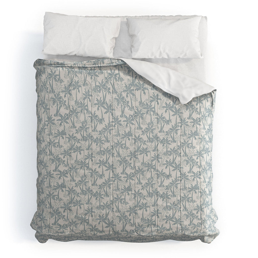 CoastL Studio Palm Forest Coastal Blue Comforter