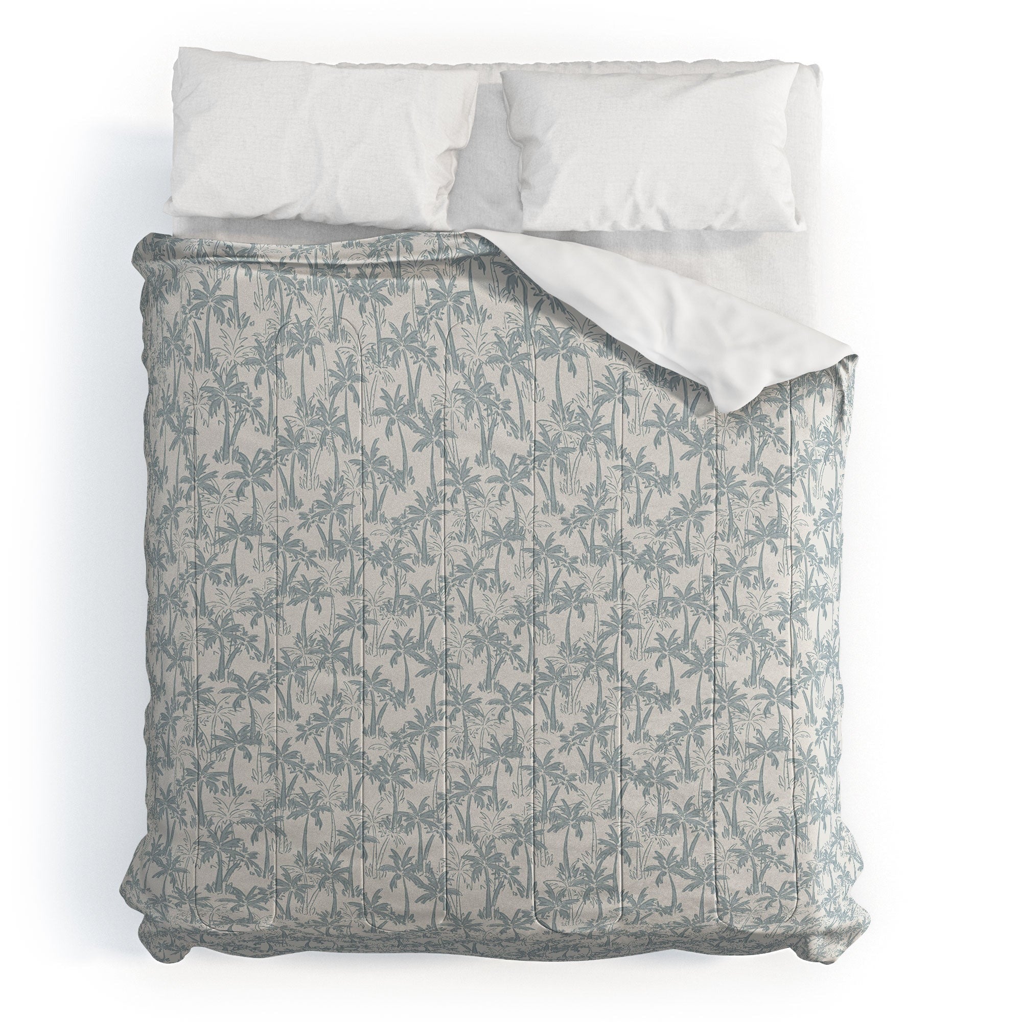 CoastL Studio Palm Forest Coastal Blue Comforter