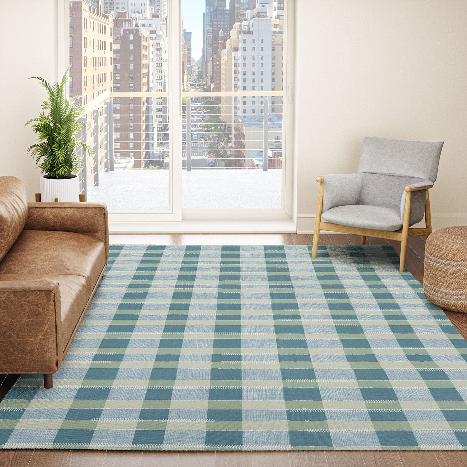 Marta Barragan Camarasa Country Style Checks Area Rug